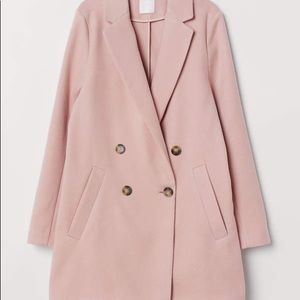 H&M Double Breasted Coat - Powder Pink